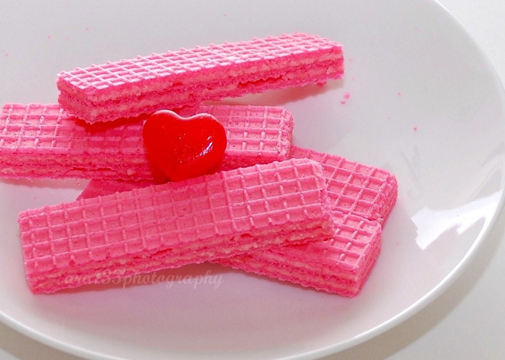 Still Life Photography, Valentines Day Wall Decor, Food Photograph,  - 5x7 inch Photo Print - Pink with Heart