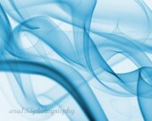 50% OFF SALE-Still Life Photography, Blue, White, Abstract, Surreal, Smoke, Aqua, Minimalist, Zen -5x5 Inch Print-Evenflow