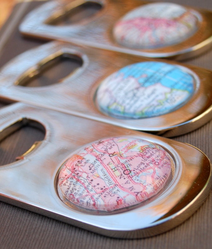 Bottle Opener - Custom Vintage Map - You Pick Location - As Seen in Imbibe Magazine