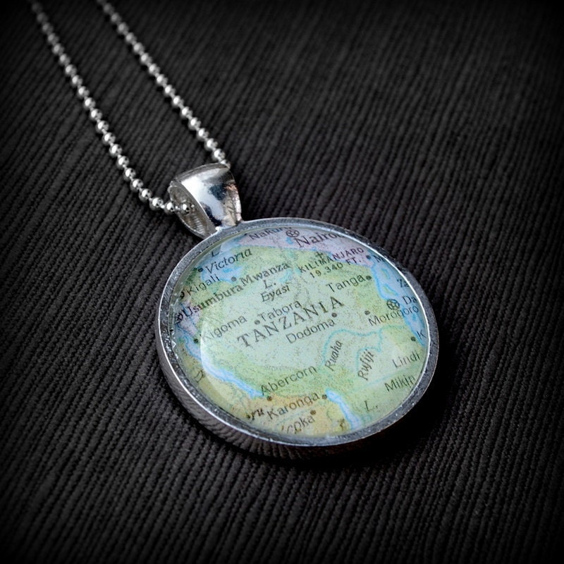 Tanzania Map Necklace Pendant - Great Gift