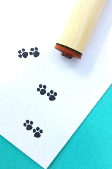 Paw Prints Rubber Stamp