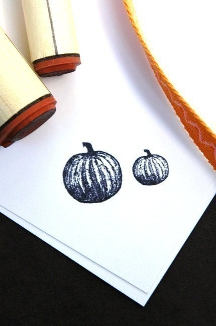 Pumpkin Duo Rubber Stamp Set