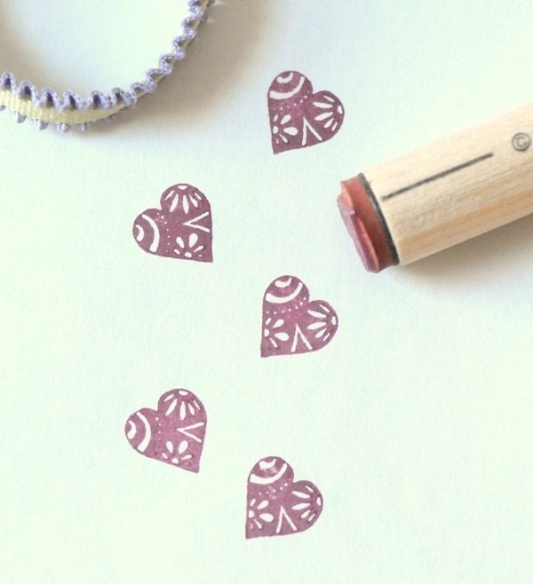 Groovy Heart Rubber Stamp