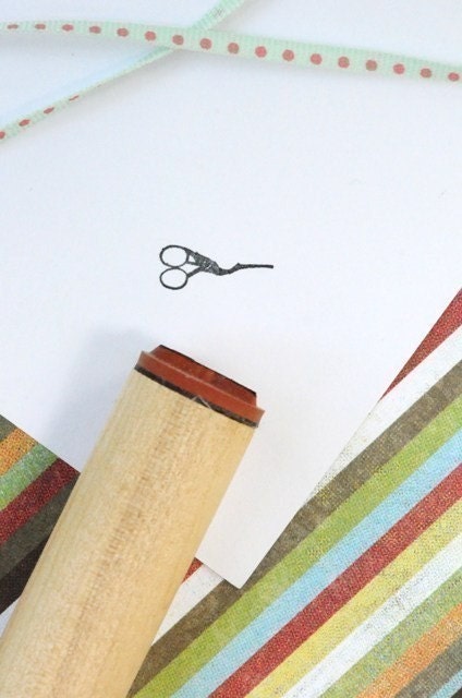 Antique Sewing Scissors Rubber Stamp