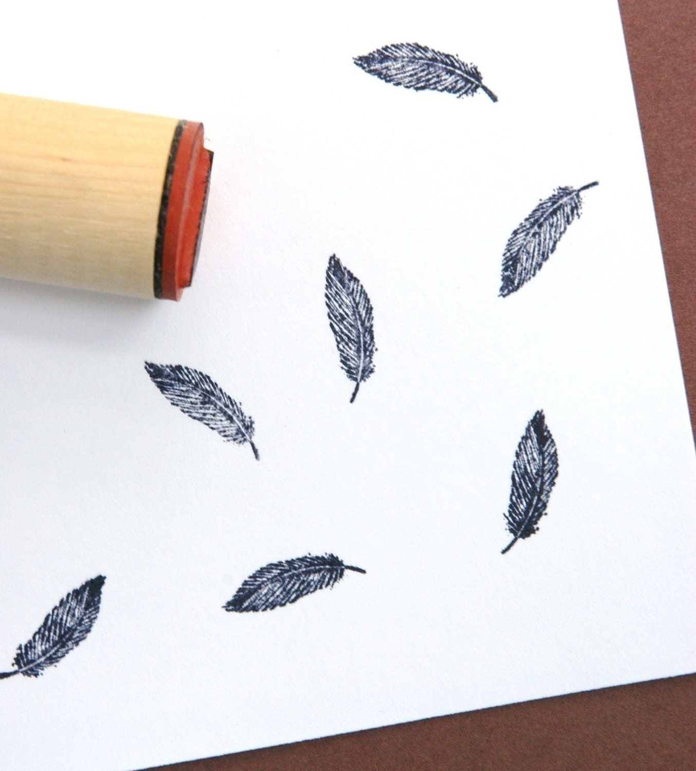Feather Rubber Stamp