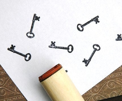 Skeleton Key Rubber Stamp