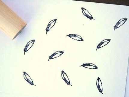 Open Feather Rubber Stamp