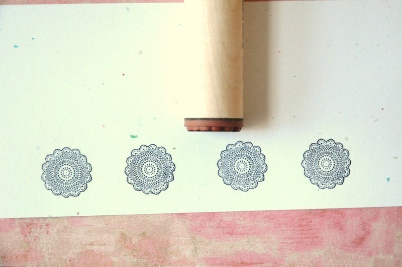 Crocheted Doily Rubber Stamp