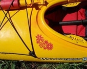 Group of Retro Flowers, kayak decal, medium