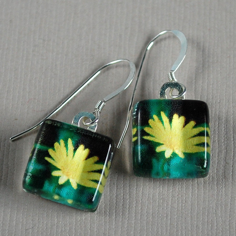 Simply Sweet Earrings - Daisy - Photo Earrings - Yellow Flower Earrings - Nature Photography