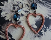 a HEART FULL of...antiqued brass heart earrings