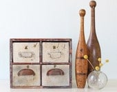 Vintage File Drawer Set, labeled A, B, C, D