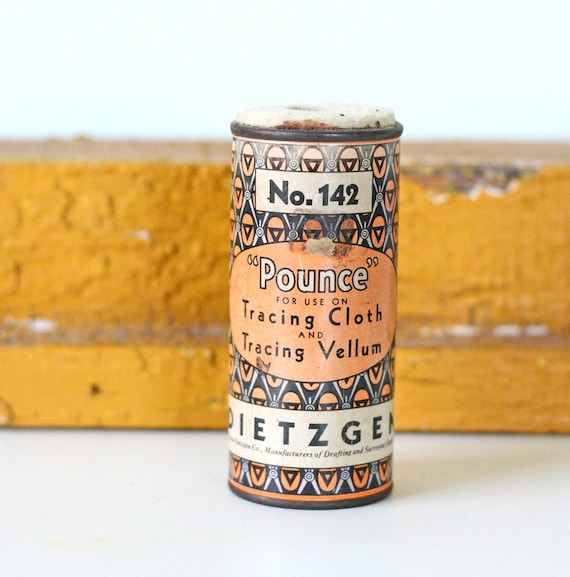 Vintage Pounce Vellum Powder Container
