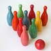 Vintage Wooden Toy Bowling Pins