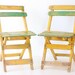 Vintage Cafe Chairs - Yellow and Green, Set of 2
