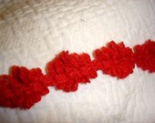 Vintage 1960s Loopy Red Upholstery or Drapery Trim - 5 Yards