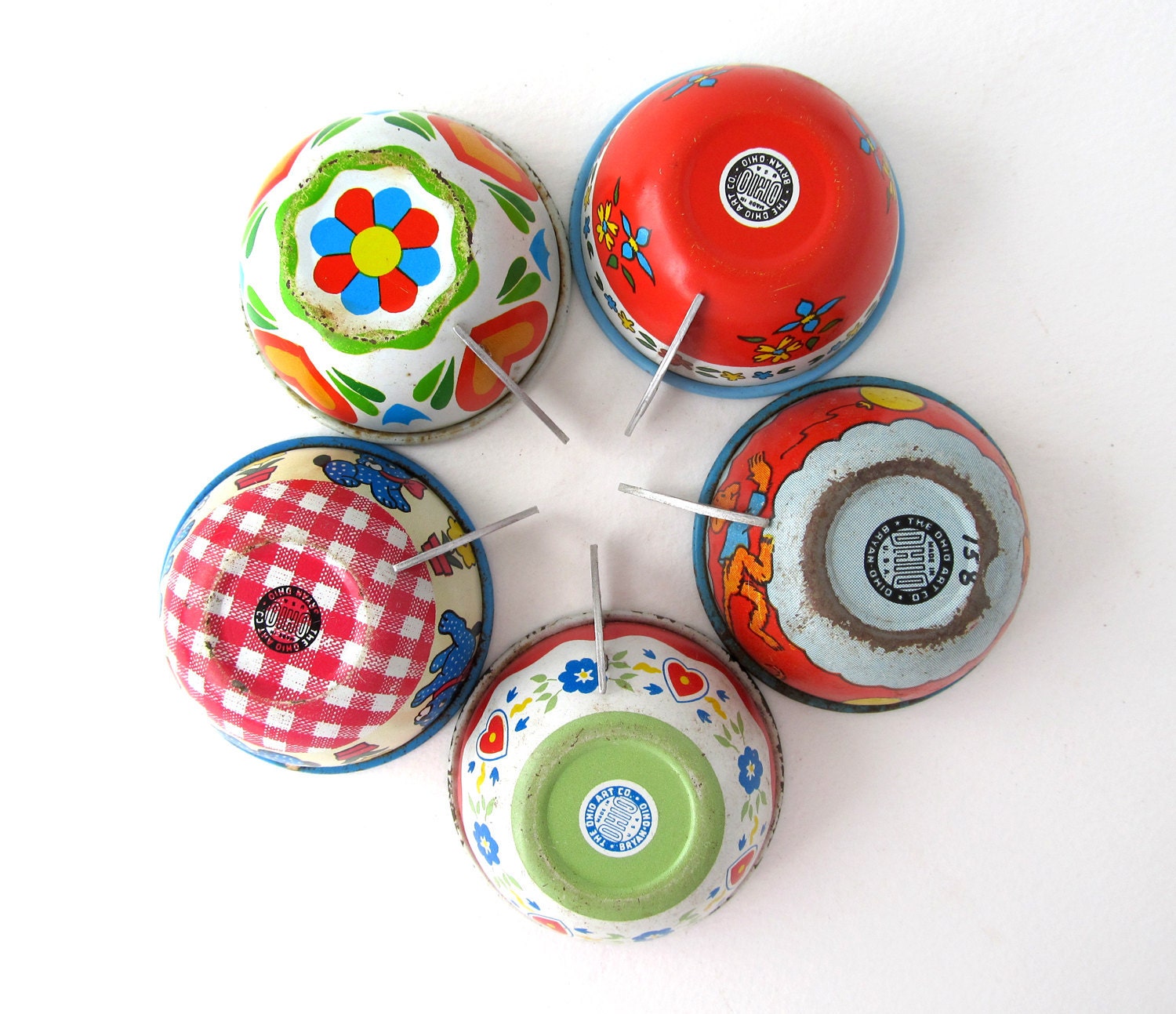 An Instant COLLECTION of TIN TEACUPS - Set of 5