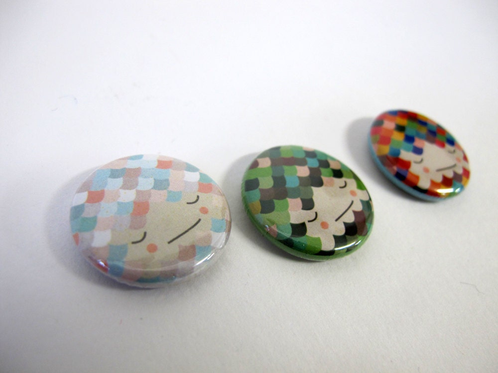 Sleepy Trio: Set of Three Badges