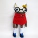 RESERVED FOR gingeryder-- Red-Caped Beatnik Rabbit - Made to Order