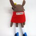 RESERVED FOR gingeryder-- Red-Caped Beatnik Rabbit - Made to Order