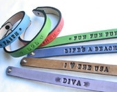Personalized Leather Bracelets / Name Bands - Custom Made to Your Order