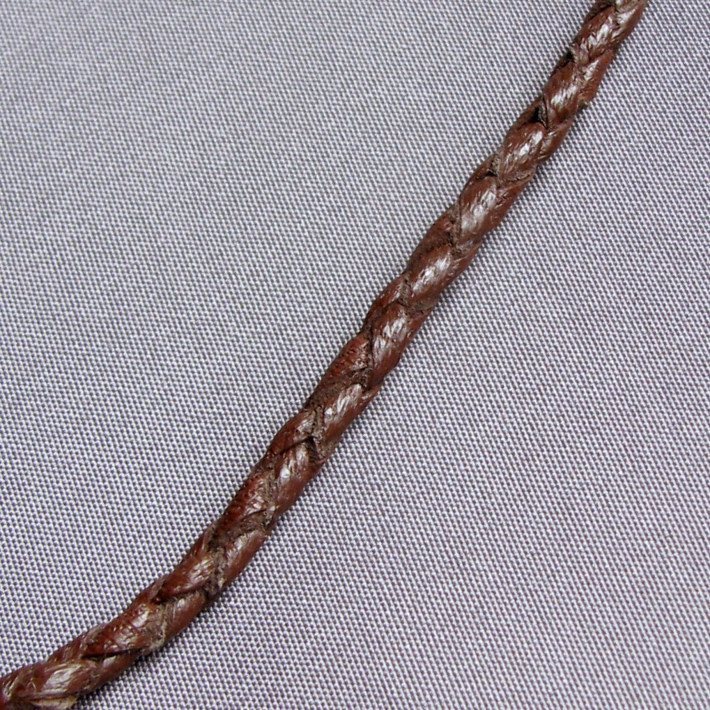 Round Braid Leather Necklace Cord - Brown - Add to Pendant or Purchase Alone