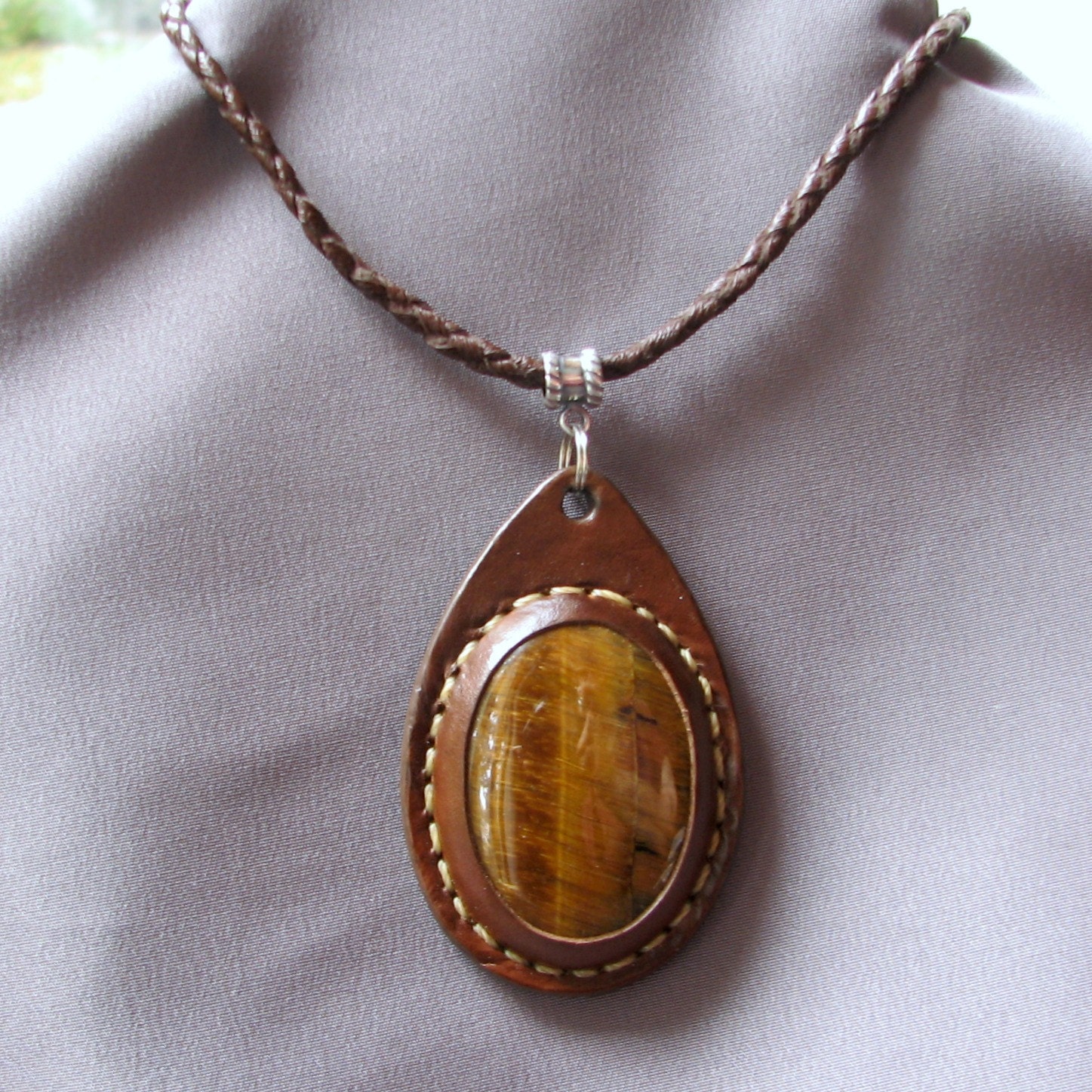 Round Braid Leather Necklace Cord - Brown - Add to Pendant or Purchase Alone