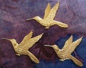 2 PC Raw Virgin Brass -  LG Humming Bird Stamping - Jewelry Finding - L244