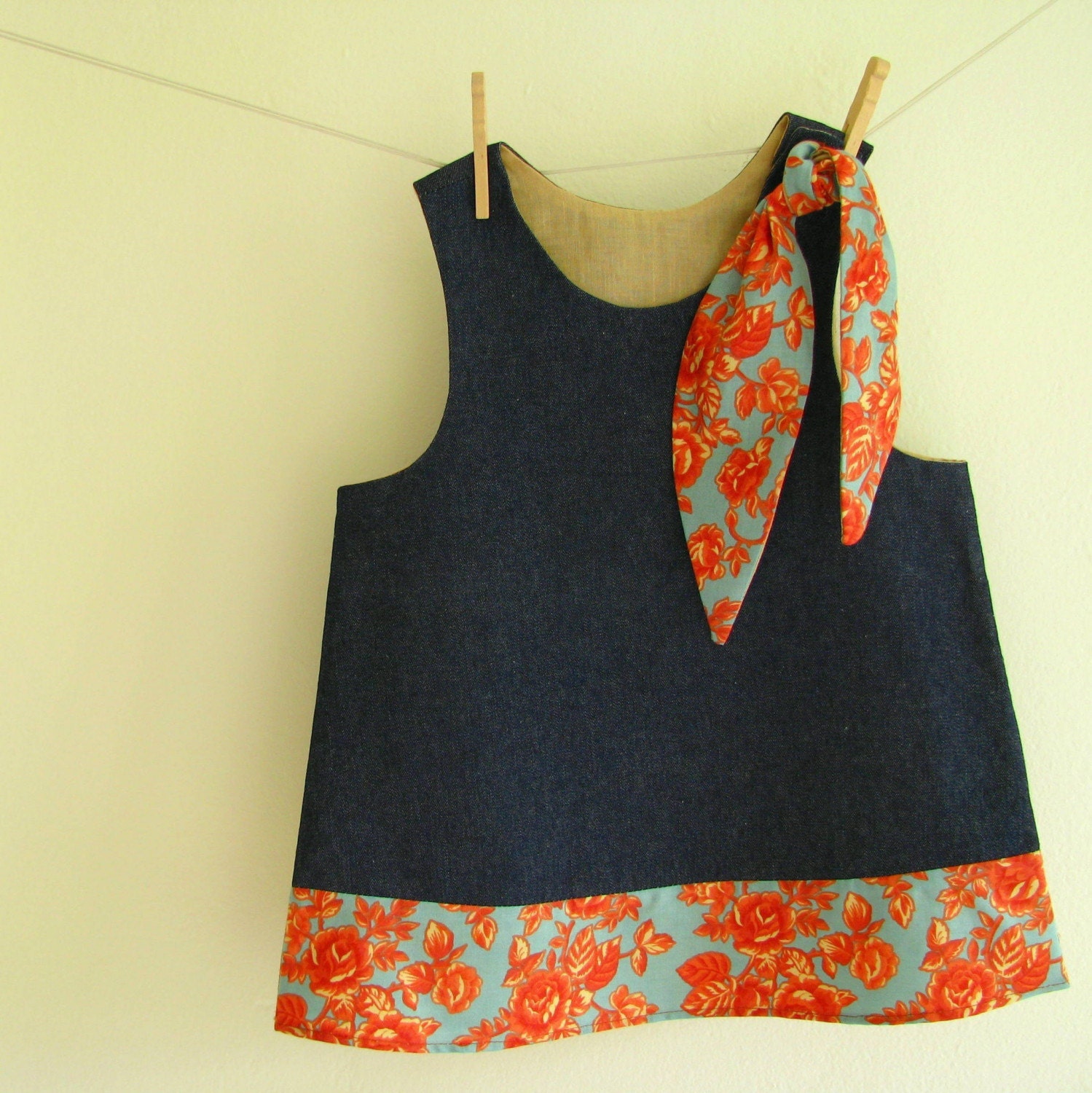 Rosy Denim Tie Dress