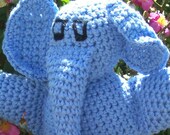 Elephant Stuffed Animal Plush Toy in Blue Cotton