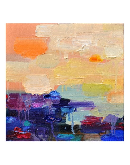Art Giclee print 12x12 from  original oil painting - 7pm- wall dexor wall art