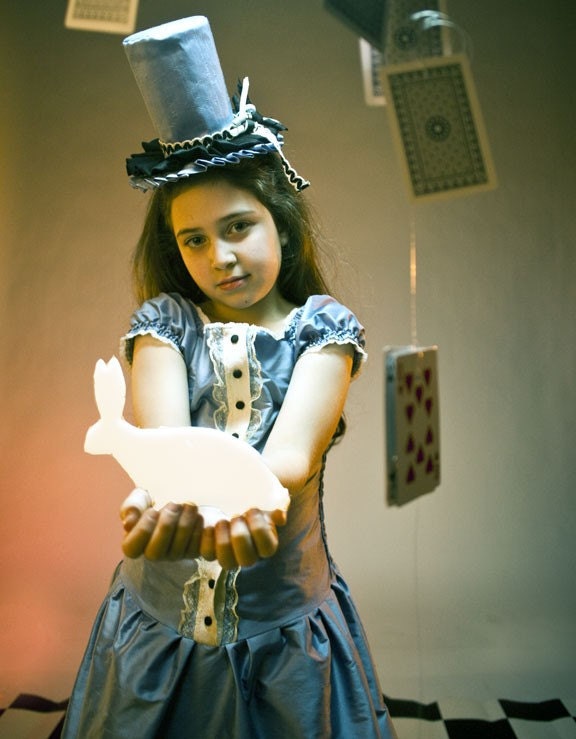 Alice in Wonderland silk girls gown dress