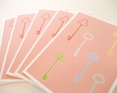 Vintage Keys Note Cards // Set of 5