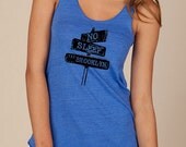 No Sleep Til Brooklyn Girls Ladies Heathered Tank Top Shirt silkscreen screenprint Alternative Apparel