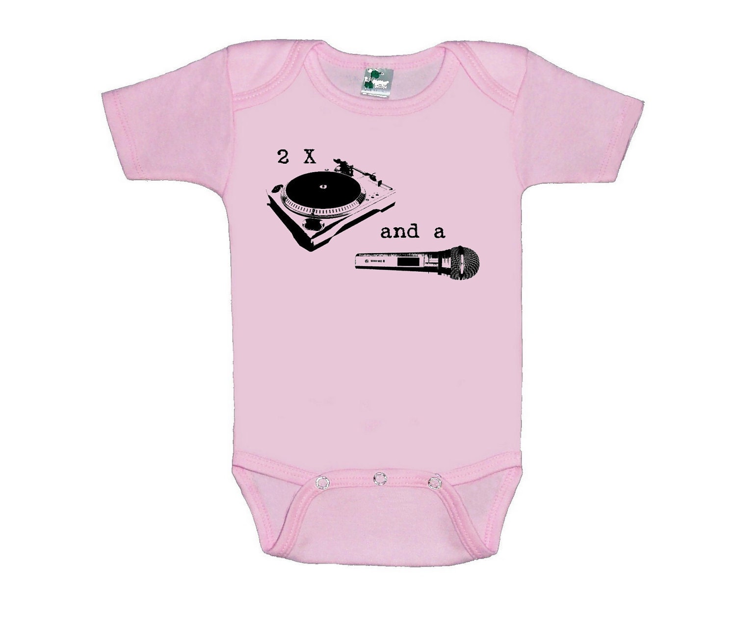 Beck 2 turntables and a microphone baby bodysuit one piece creeper silkscreen screenprint Choose Size