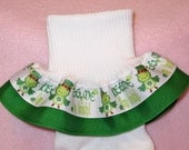 Custom Boutique Ribbon Ruffle Socks - St. Patrick