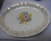 Vintage serving plate, 22K gold trimmed Vintage serving plate British Empire Ware Du Barry -