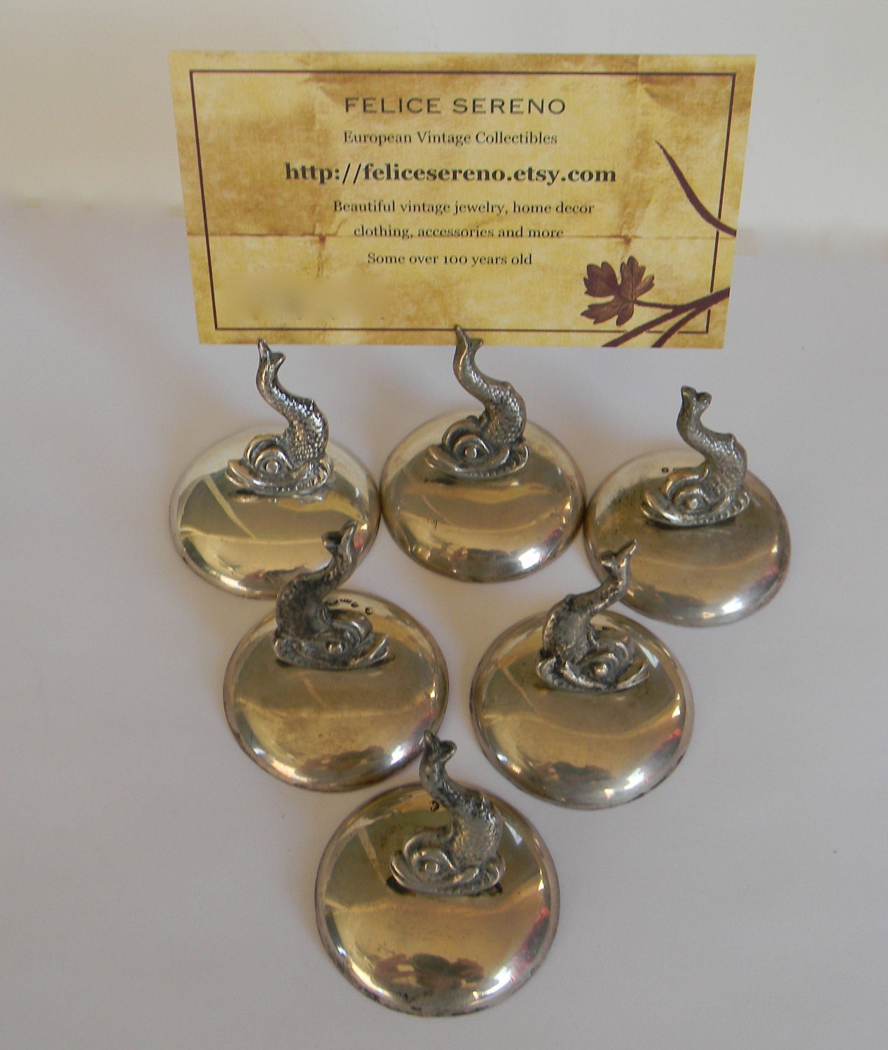 Vintage place card holders Maltese Silver by FeliceSereno on Etsy
