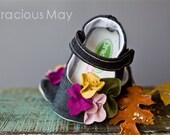 fall flowers in denim maryjane