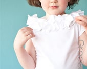 Gracious May Rosette Tee - Stretch Cotton Flower Girl Wedding Birthday Casual Flutter Top Shirt