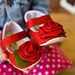 Little Girls Roses are Red Silk Rosette Mary Jane Booties