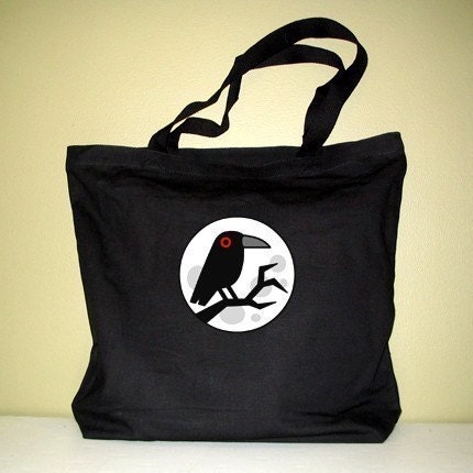Raven and Moon Xlarge Tote Bag