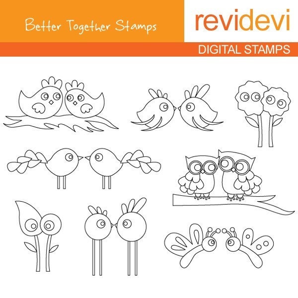 Digital stamps - Better Together 07140 - Cute digistamp - Commercial Use Clipart