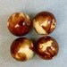 Vintage Lucite Beads Japanese AMBER IVORY SPLATTER 20mm pkg 4 res387