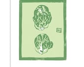 Brussels Sprouts reproduction block print