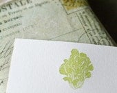 Green Tat Soi Letterpressed Flat Panel Card Set (6 cards)