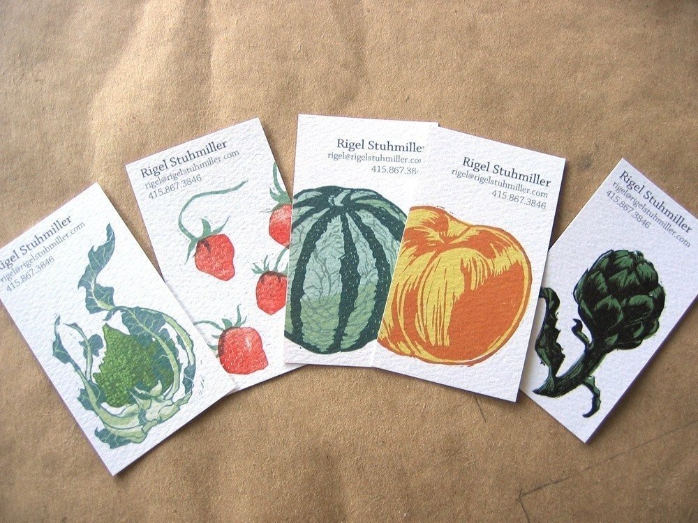 Farmer's Market Business/Calling Cards- 5 designs, 2 sided, set of 100