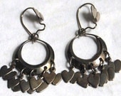 Vintage Metal Heart Dangle Earrings