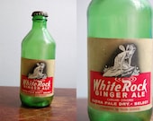 Vintage 1960s WHITE ROCK Extra Pale Dry Select Caramel Colored Ginger Ale Soda Bottle 10 Fl Oz