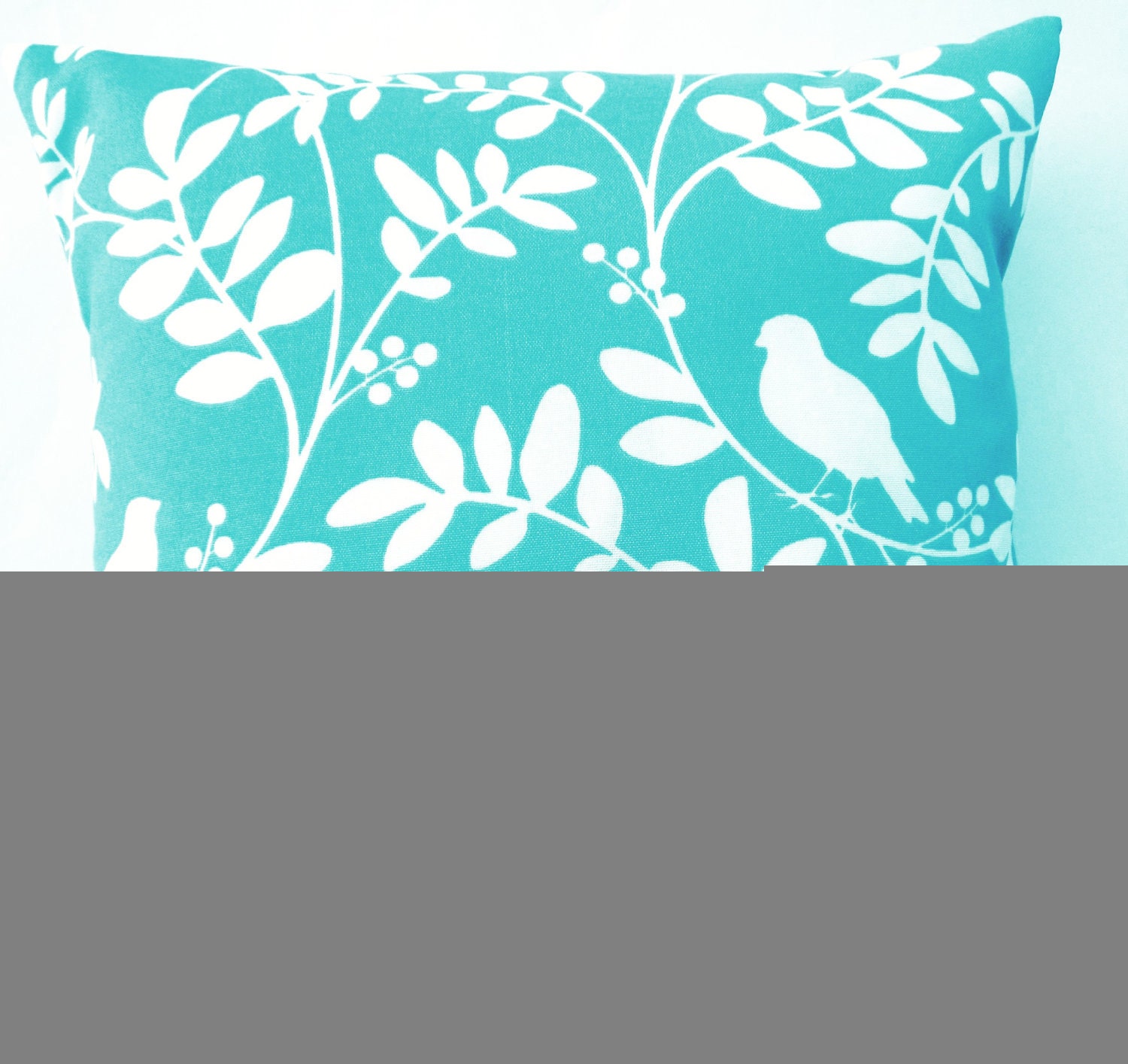 Turquoise Throw Pillow - Indoor Outdoor Tiffany Blue Birds Cushion Cover - 18 x 18
